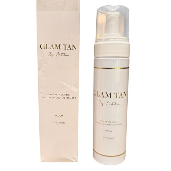 NIB Glam Tan by Natalie Skin Perfecting Bronzing Mousse-Medium - Picture 1 of 7